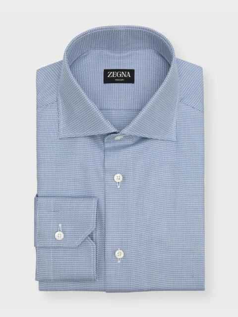 Men's Trecapi Cotton Micro-Print Dress Shirt