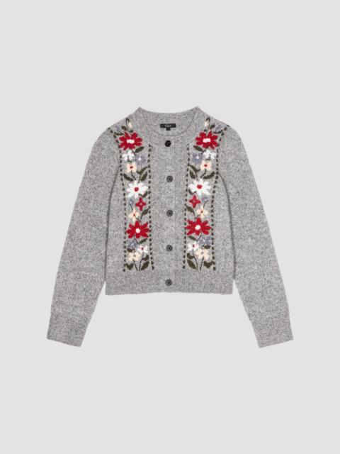 Rails Women's Millie Floral Crewneck Cardigan - Grey Flora