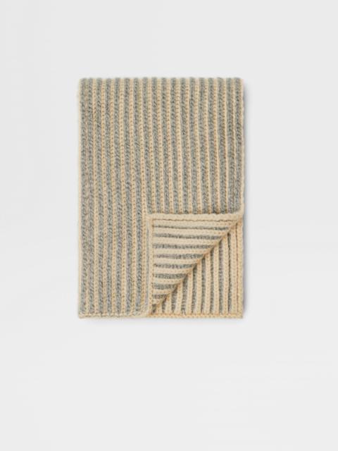 ZEGNA LIGHT BEIGE AND WHITE OASI CASHMERE SCARF