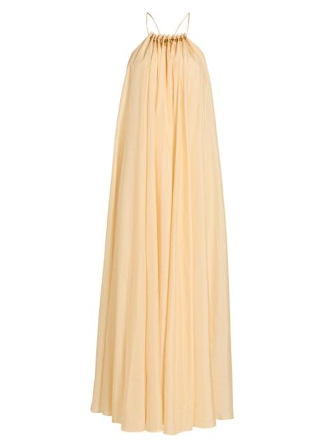 Zimmermann Women's Aster Gathered Bead Silk Maxi Dress - Cream