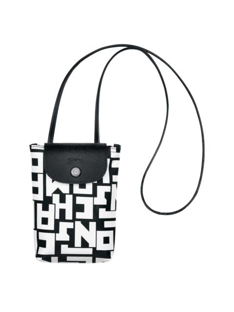 Longchamp Phone case Black/White - Canvas