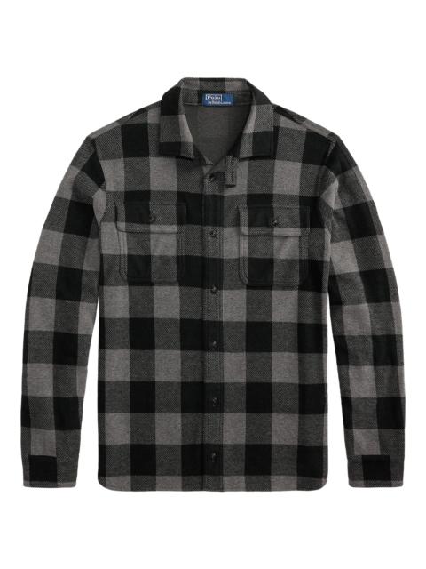 Polo Ralph Lauren Men's Plaid Flannel Knit Overshirt - Polo Black Flannel Heather