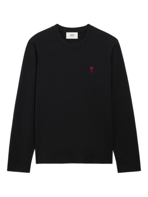 AMI Paris heart-embroidered long-sleeve T-shirt