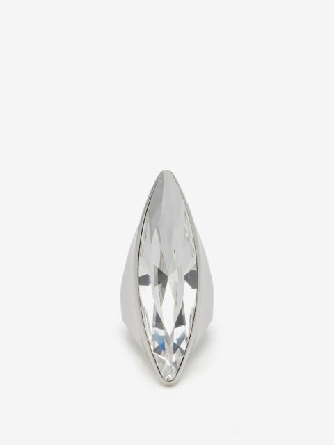 Alexander McQueen Women's Jewelled Shard Ring in Antique Silver