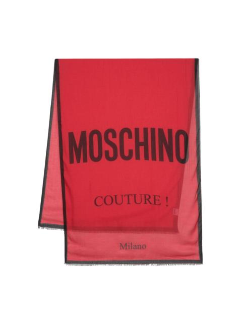 Moschino logo-print slub scarf