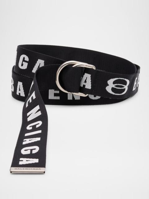 BALENCIAGA Men's Unity Sports Icon Logo D-Ring Belt