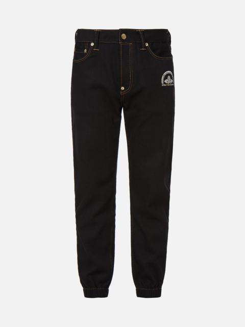 EVISU Hannya and The Great Wave Embroidery Denim Jogger Pants