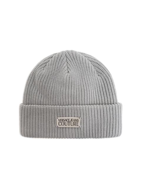 VERSACE JEANS COUTURE logo-plaque knitted beanie