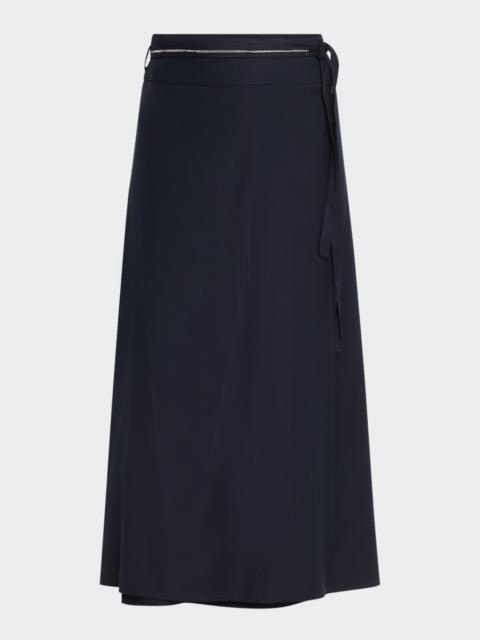 PESERICO Punto Luce Tie-Waist Midi Skirt