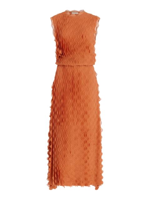 ULLA JOHNSON Kaelyn Textured Cotton-Blend Maxi Dress neutral