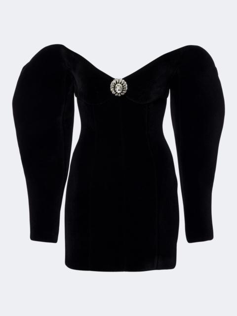 David Koma Off-shoulder velvet minidress