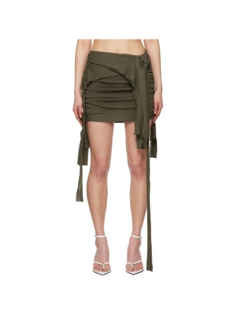 Khaki Drape Lounge Miniskirt