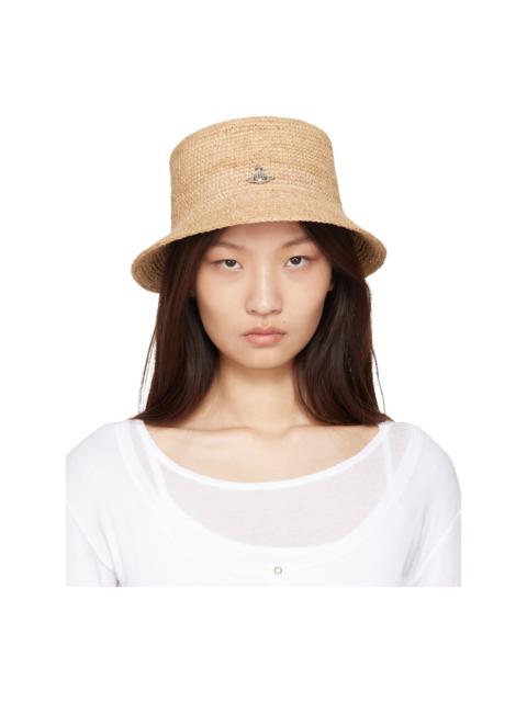 Vivienne Westwood Beige Raffia Bucket Hat
