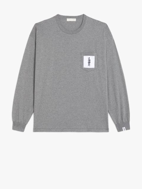 MELANGE GREY COTTON DANDY MAN LONG SLEEVE T-SHIRT | GJM-204