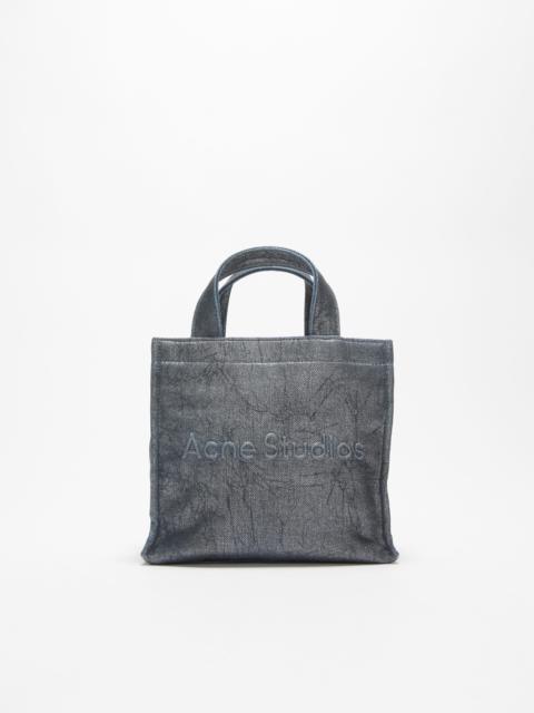 Logo mini shoulder tote bag - Silver/blue