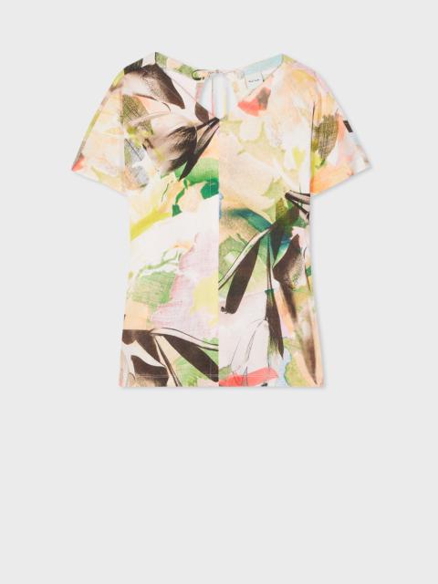 Paul Smith Women's 'Floral Collage' Keyhole Back Top