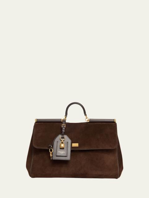 Dolce & Gabbana My Sicily Suede Top-Handle Bag