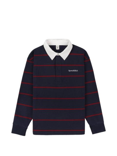Sporty & Rich striped long-sleeve polo shirt