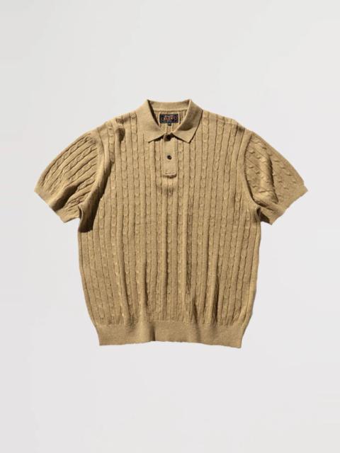Knit Polo Cable - Brown
