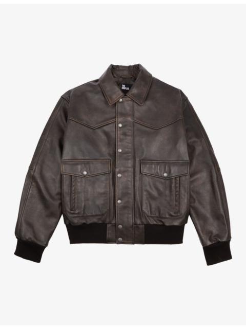 The Kooples Flap-pocket oversized-fit leather jacket