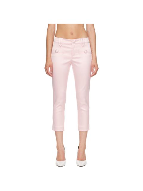 VAQUERA Pink Satin Cigarette Trousers