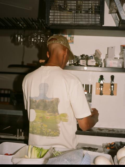Drake's Antique White 'Puzzle' Print Short-Sleeve Hiking T-Shirt