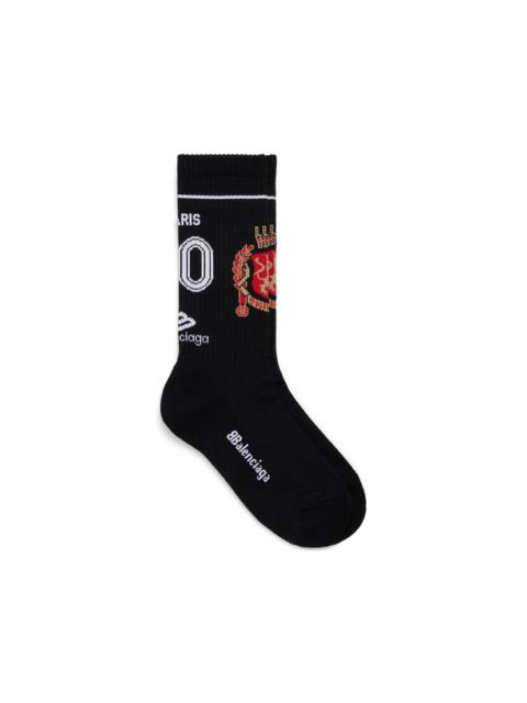 BALENCIAGA Men's Paris Soccer Socks in Black