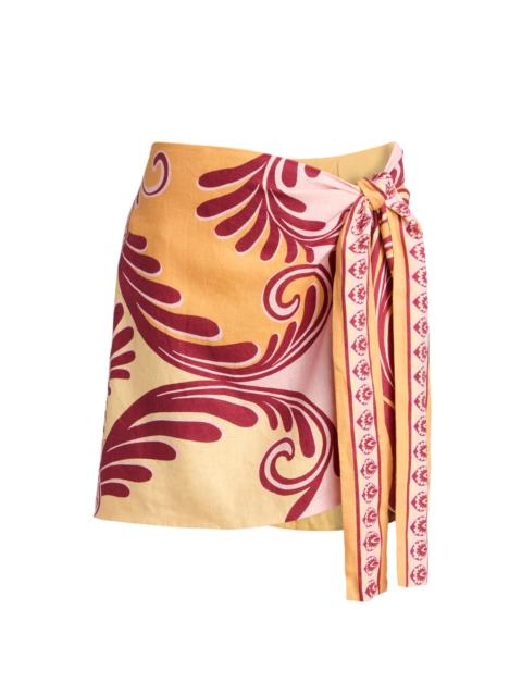 FARM RIO Women's Arabesc Printed Cover-Up Miniskirt - Soft Yellow