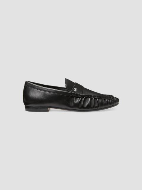 MICHAEL KORS Women's Jennings Ruched Leather Loafers - Black