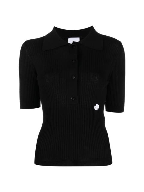 PATOU ribbed short-sleeve polo top