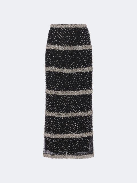 COSTARELLOS Marice crystal-embellished midi skirt