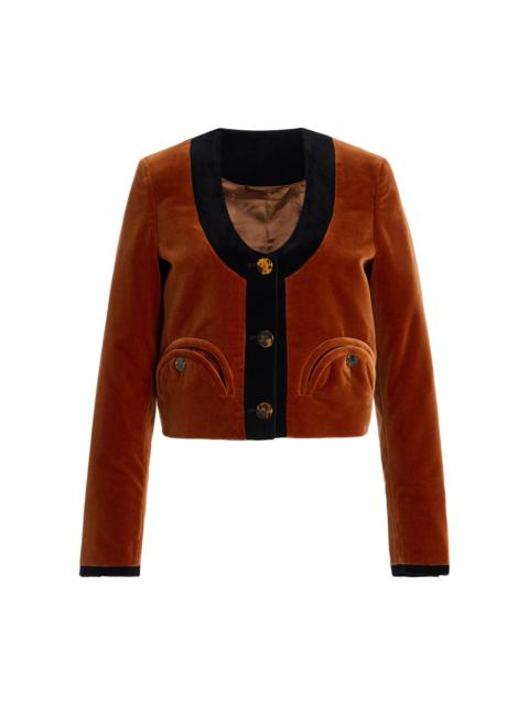 BLAZÉ MILANO Spiti Cotton-Velvet Bolero brown