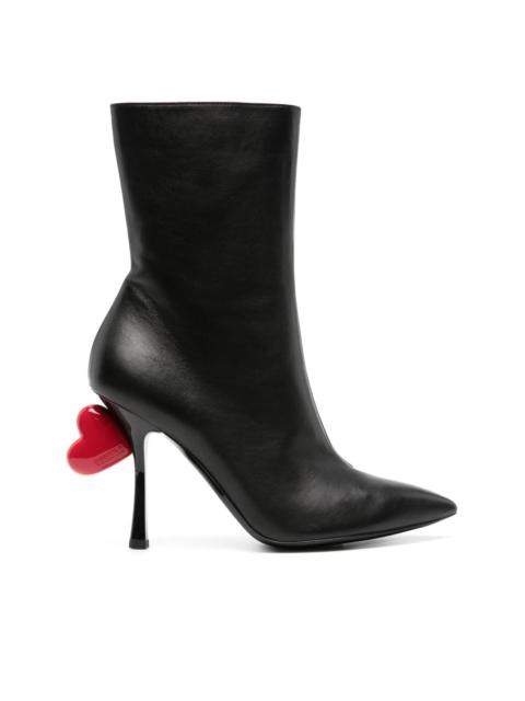 Moschino heart-appliquÃ© 105mm leather boots