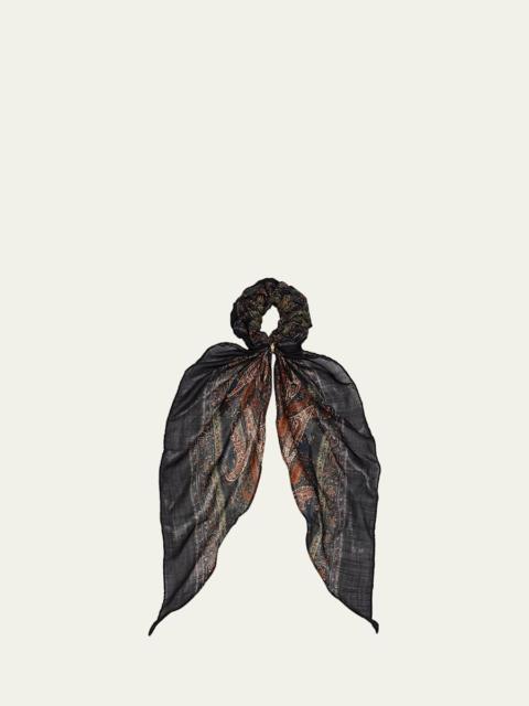 SAINT LAURENT Paisley-Print Silk Scrunchie