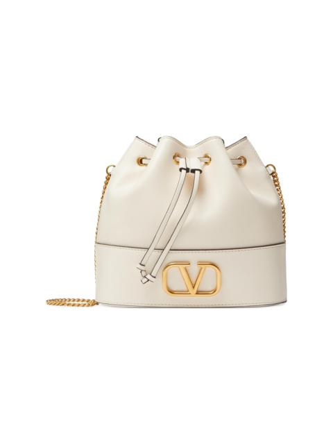 Valentino Women's Mini VLogo Signature Bucket Bag in Nappa Leather - Light Ivory