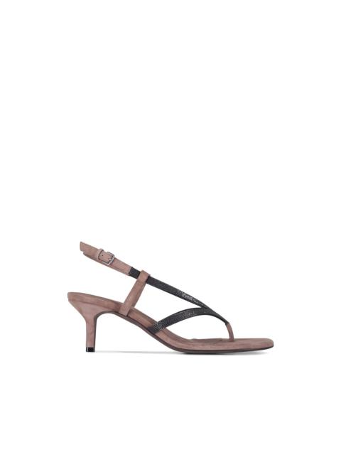 Brunello Cucinelli square-toe embellished sandals