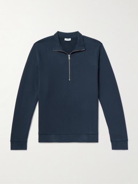 Sunspel Cotton-Jersey Half-Zip Sweatshirt