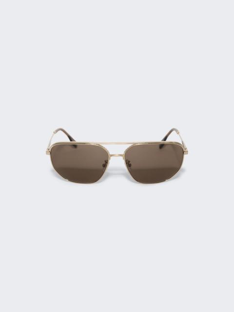 FENDI Travel Sunglasses Gold And Brown