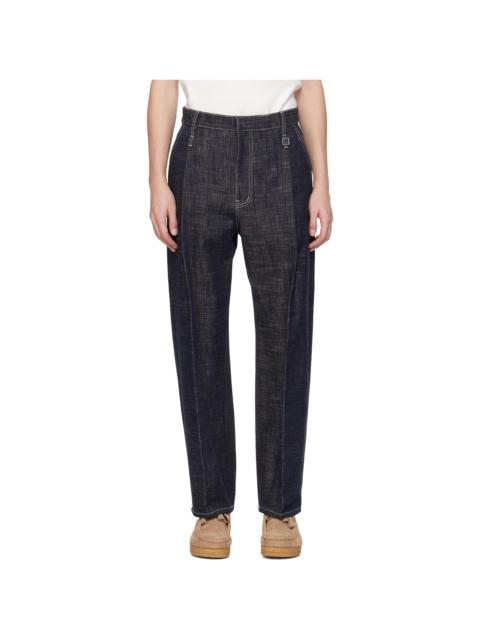 Wooyoungmi Navy Pinched Seam Jeans