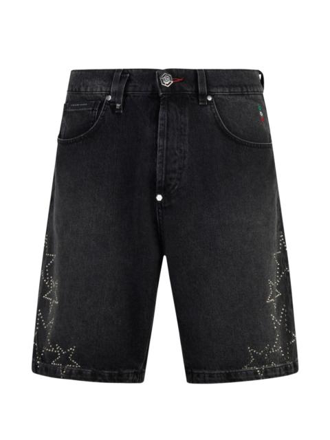 PHILIPP PLEIN stars denim shorts