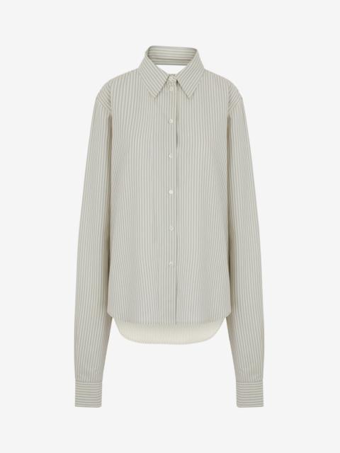 Multi-wear pinstripe cotton shirt