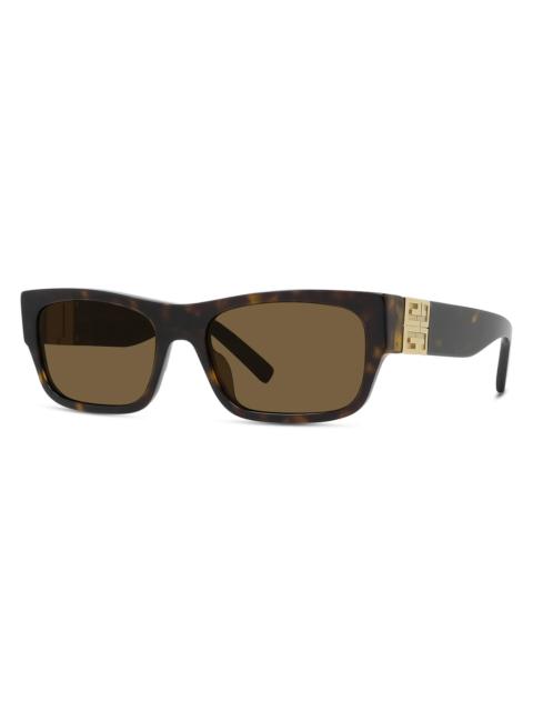 Givenchy Women's 4G 56MM Rectangular Sunglasses - Dark Havana