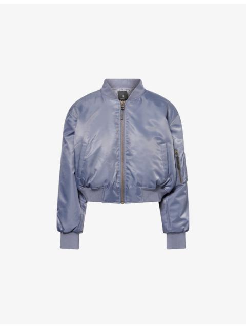 ANINE BING Leon Cropped Woven-Shell Bomber Jacket