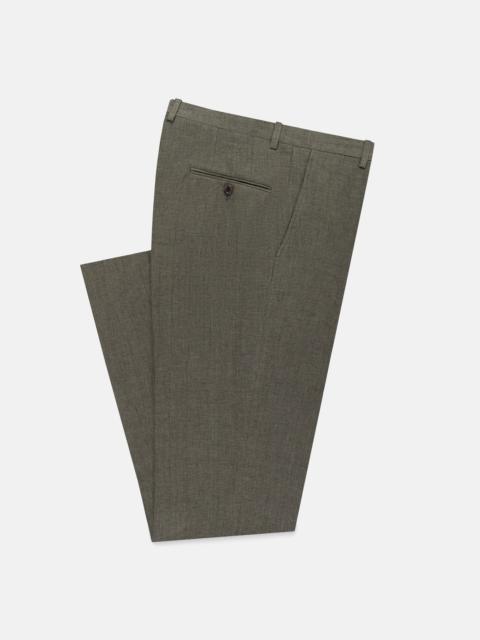 J. PRESS MADE-IN-USA OLIVE MINI HOUNDSTOOTH LINEN TROUSER