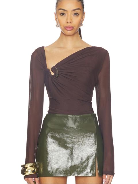 BARDOT Marisol Asymmetric Mesh Top