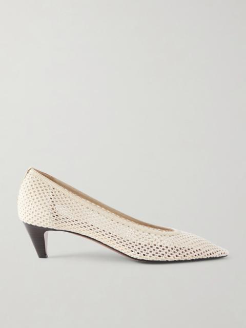 NEOUS Fera 40 Leather-trimmed Woven Pumps