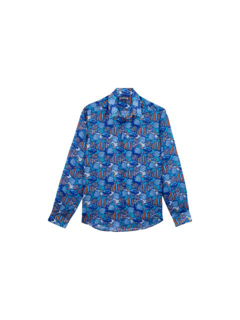 Vilebrequin Men Ramie Shirt Fishy Vibes
