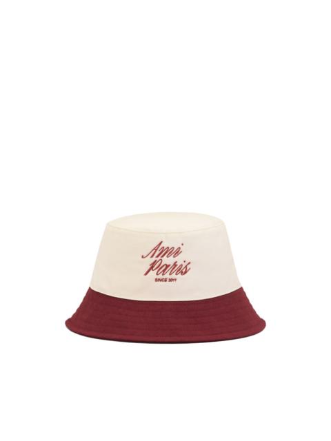 AMI Paris bicolor embroidery bucket hat
