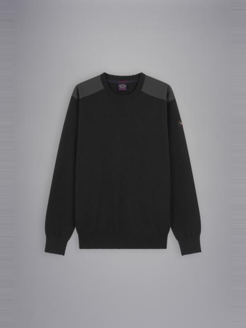 Paul & Shark WOOL CREW NECK WITH ICONIC BADGE