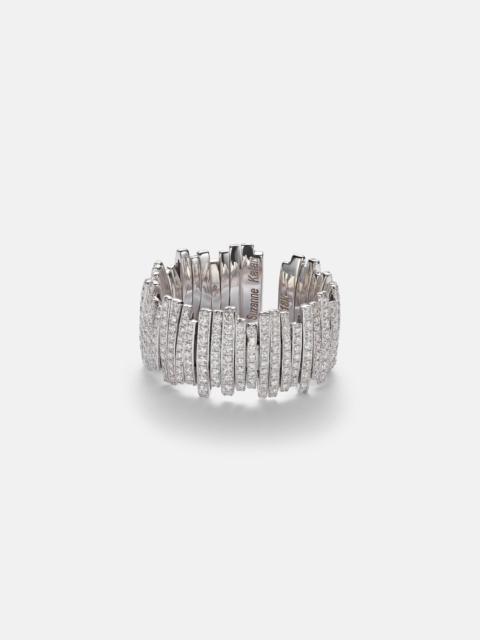 SUZANNE KALAN Classic Milli 18kt white gold ring with diamonds